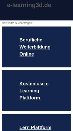 Vorschau der mobilen Webseite www.e-learning3d.de, E-Learning 3D - Universität Bielefeld