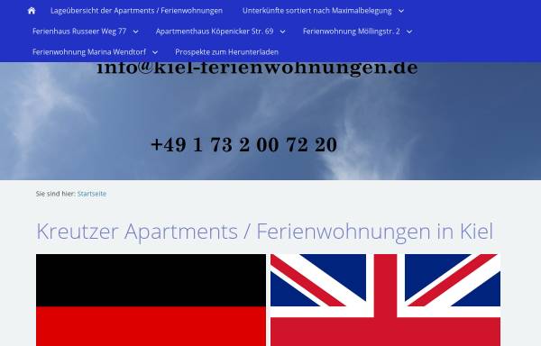 Vorschau von www.kiel-ferienwohnungen.de, Ferienwohnungen Gunda Kreutzer