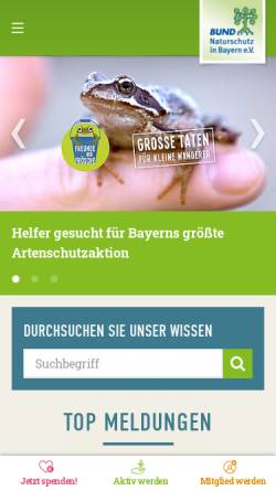 Vorschau der mobilen Webseite www.bund-naturschutz.de, Bund Naturschutz Kreisgruppe Ansbach