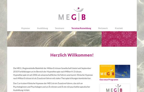 Vorschau von www.meg-bielefeld.de, Regionalstelle Bielefeld der Milton Erickson Gesellschaft für Klinische Hypnose e.V.