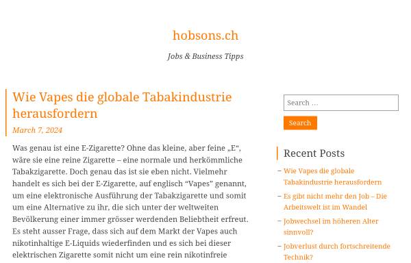 Vorschau von www.hobsons.ch, Jobprofile Researcher - Staufenbiel Institut GmbH