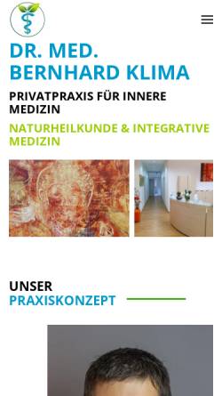 Vorschau der mobilen Webseite www.praxis-dr-klima.de, Privatpraxis Dr. Bernhard