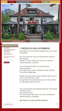 Vorschau der mobilen Webseite www.seestern-bad-saarow.de, Café und Restaurant Seestern