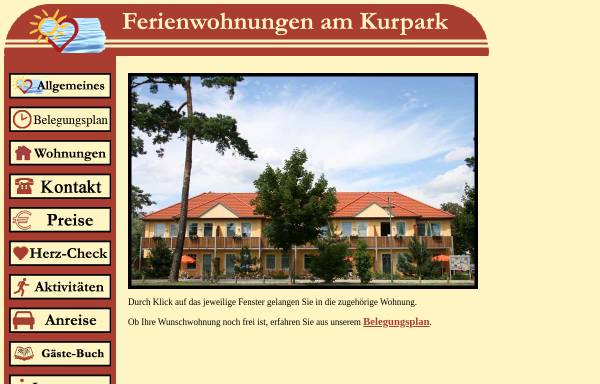 Vorschau von www.ferienwohnungenamkurpark.de, Ferienwohnungen am Kurpark