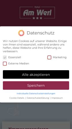Vorschau der mobilen Webseite hotel-am-werl.de, Hotel am Werl