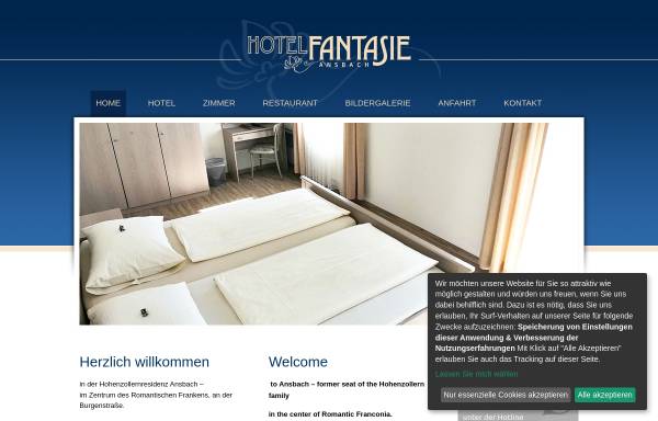 Vorschau von www.hotel-fantasie.de, Hotel Fantasie Ansbach