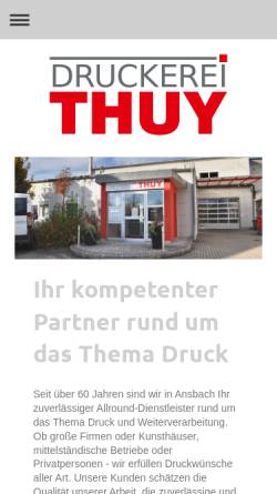 Vorschau der mobilen Webseite www.druckerei-thuy.de, Druckerei Thuy GmbH