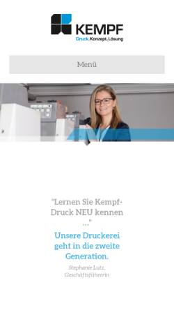 Vorschau der mobilen Webseite www.kempf-druck.de, Kempf-Druck GmbH & Co. KG