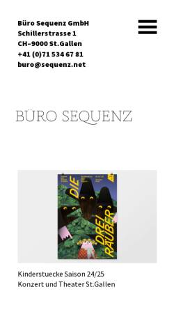 Vorschau der mobilen Webseite sequenz.net, Sequenz