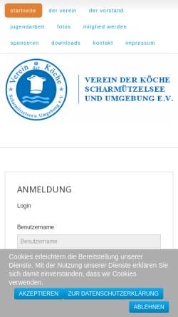 Vorschau der mobilen Webseite www.xn--scharmtzelsee-kche-r3b4i.de, Verein der Köche Scharmützelsee und Umgebung e.V.