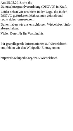 Vorschau der mobilen Webseite www.wiebelsbach.info, Wiebelsbach