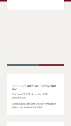 Vorschau der mobilen Webseite www.restaurant-leaf.de, Leaf