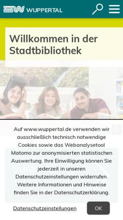 Vorschau der mobilen Webseite www.wuppertal.de, Stadtbibliothek Wuppertal
