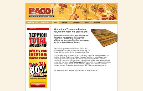 Vorschau von baco-teppiche.de, Teppichhaus BACO GmbH & Co. KG