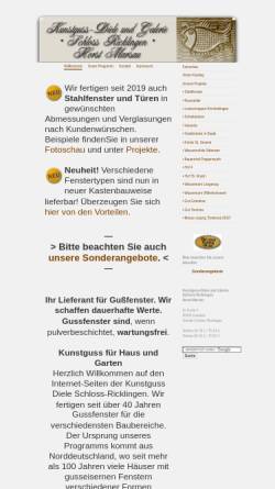 Vorschau der mobilen Webseite www.kunstguss-diele.de, Kunstguss-Diele und Galerie Schloss Ricklingen