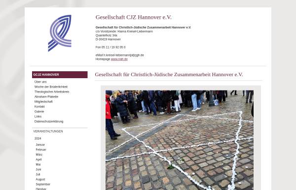 Vorschau von www.gcjz-hannover.de, Gesellschaft für Christlich-Jüdische Zusammenarbeit Hannover e. V.