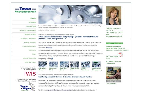 Vorschau von www.tewa-antriebstechnik.de, Tewa Antriebstechnik