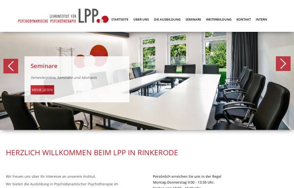 Vorschau von lpp-lehrinstitut.de, Lehrinstitut für Psychodynamische Psychotherapie