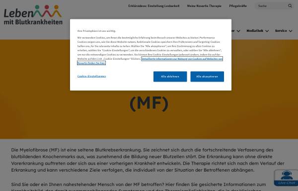 Vorschau von www.leben-mit-myelofibrose.de, Leben mit Myelofibrose - Fachportal für Ärzte und Patienten