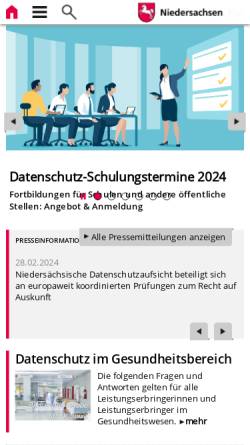 Vorschau der mobilen Webseite www.lfd.niedersachsen.de, Landesbeauftragter für Datenschutz in Niedersachsen