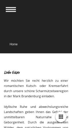 Vorschau der mobilen Webseite www.peterskutschen.de, Kutsch-und Kremserfahrten Fred Peter