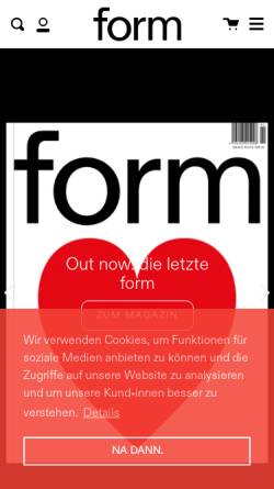 Vorschau der mobilen Webseite form.de, form