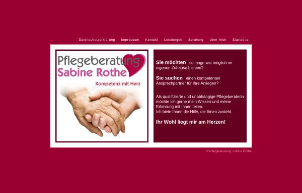 Vorschau von www.pflegeberatung-rhein-sieg.de, Pflegeberatung Sabine Rothe