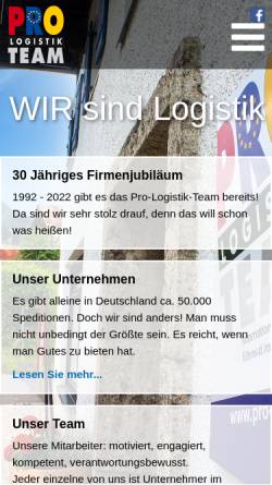 Vorschau der mobilen Webseite www.pro-logistik.com, Pro-Logistik-Team Internationale Speditions GmbH
