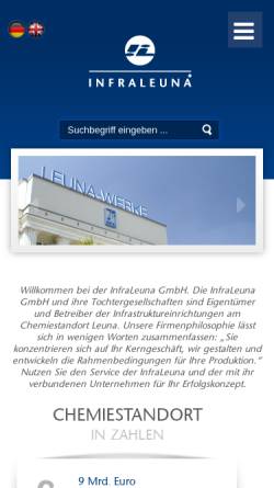 Vorschau der mobilen Webseite www.infraleuna.de, InfraLeuna GmbH