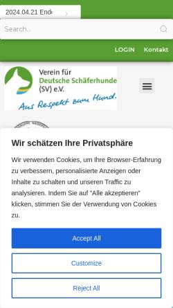 Vorschau der mobilen Webseite svlg-niedersachsen.de, Verein für Deutsche Schäferhunde - Landesgruppe Niedersachsen - LG 03