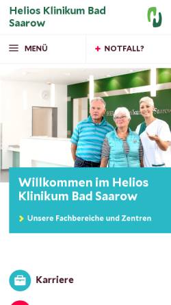 Vorschau der mobilen Webseite www.helios-gesundheit.de, HELIOS Klinikum Bad Saarow