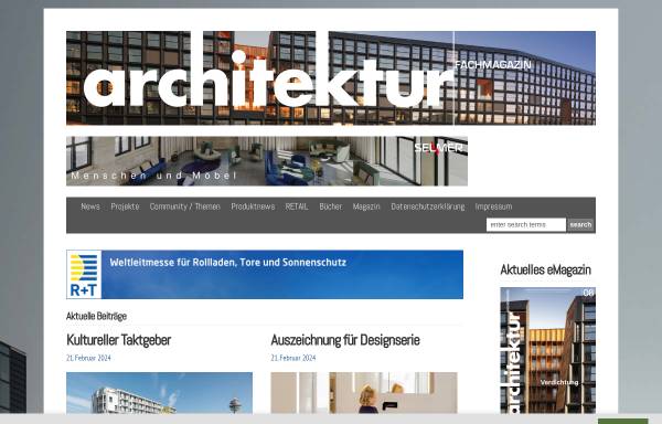 Vorschau von www.architektur-online.com, Architektur Fachmagazin
