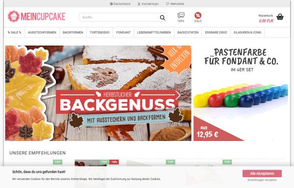 MeinCupcake - Online-Shop für originelles Backzubehör