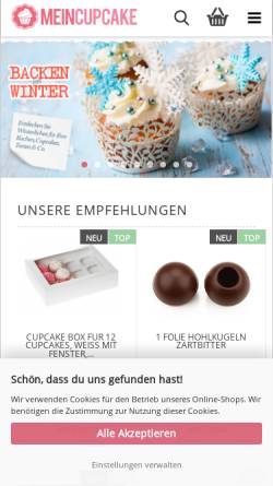 Vorschau der mobilen Webseite www.meincupcake.de, MeinCupcake - Online-Shop für originelles Backzubehör