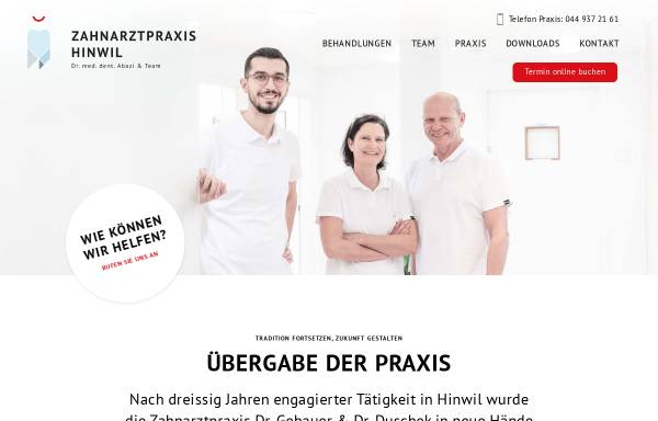 Vorschau von www.zahnarztpraxis-hinwil.ch, Praxis Dr. Duschek und Dr. Gebauer