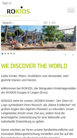 Vorschau der mobilen Webseite www.rokids.de, Roplast GmbH