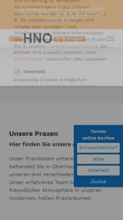 Vorschau der mobilen Webseite hno-in-oberhausen.de, HNO in Oberhausen