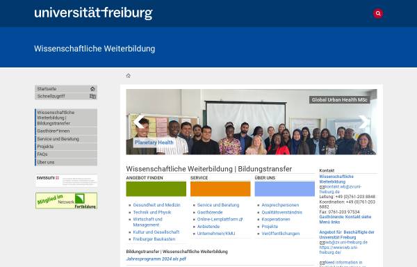 Uni Freiburg, Wissenschaftliche Weiterbildung