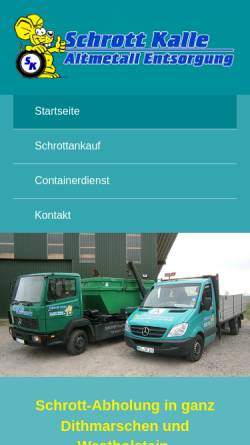 Vorschau der mobilen Webseite www.schrott-kalle.de, Schrott Kalle
