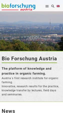 Vorschau der mobilen Webseite www.bioforschung.at, Bio Forschung Austria