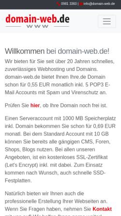 Vorschau der mobilen Webseite domain-web.de, Domainweb