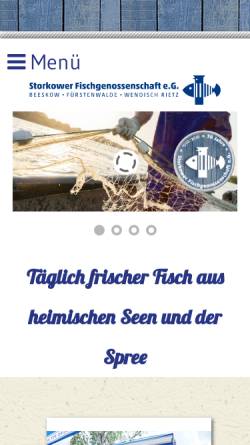 Vorschau der mobilen Webseite www.fischgenossenschaft-storkow.de, Storkower Fischgenossenschaft eG
