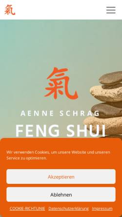 Vorschau der mobilen Webseite feng-shui-planungsbuero.de, Aenne Schrag