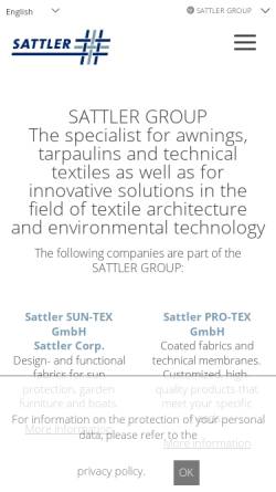 Vorschau der mobilen Webseite www.sattler.com, Sattler AG
