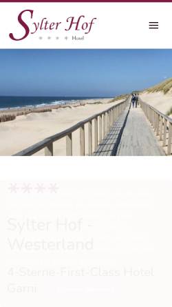 Vorschau der mobilen Webseite sylter-hof.de, Hotel Sylter Hof und Villa Kristina