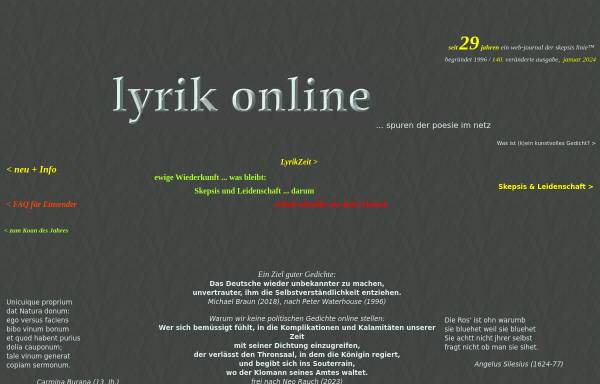 Vorschau von www.lyrik.ch, Lyrik Online
