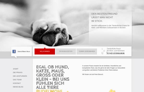 Vorschau von www.tierarzt-buchen.de, Tierärztliche Gemeinschaftspraxis Scheuermann und Kugel