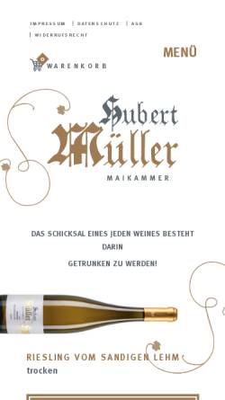 Vorschau der mobilen Webseite www.mueller-maikammer.de, Weingut und Edelbrennerei Hubert Müller