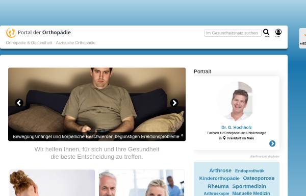 Vorschau von www.portal-der-orthopaedie.de, Portal der Orthopädie