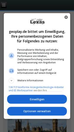 Vorschau der mobilen Webseite geoplay.de, Geoplay.de